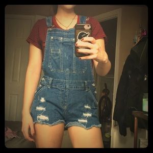Blue jean overalls